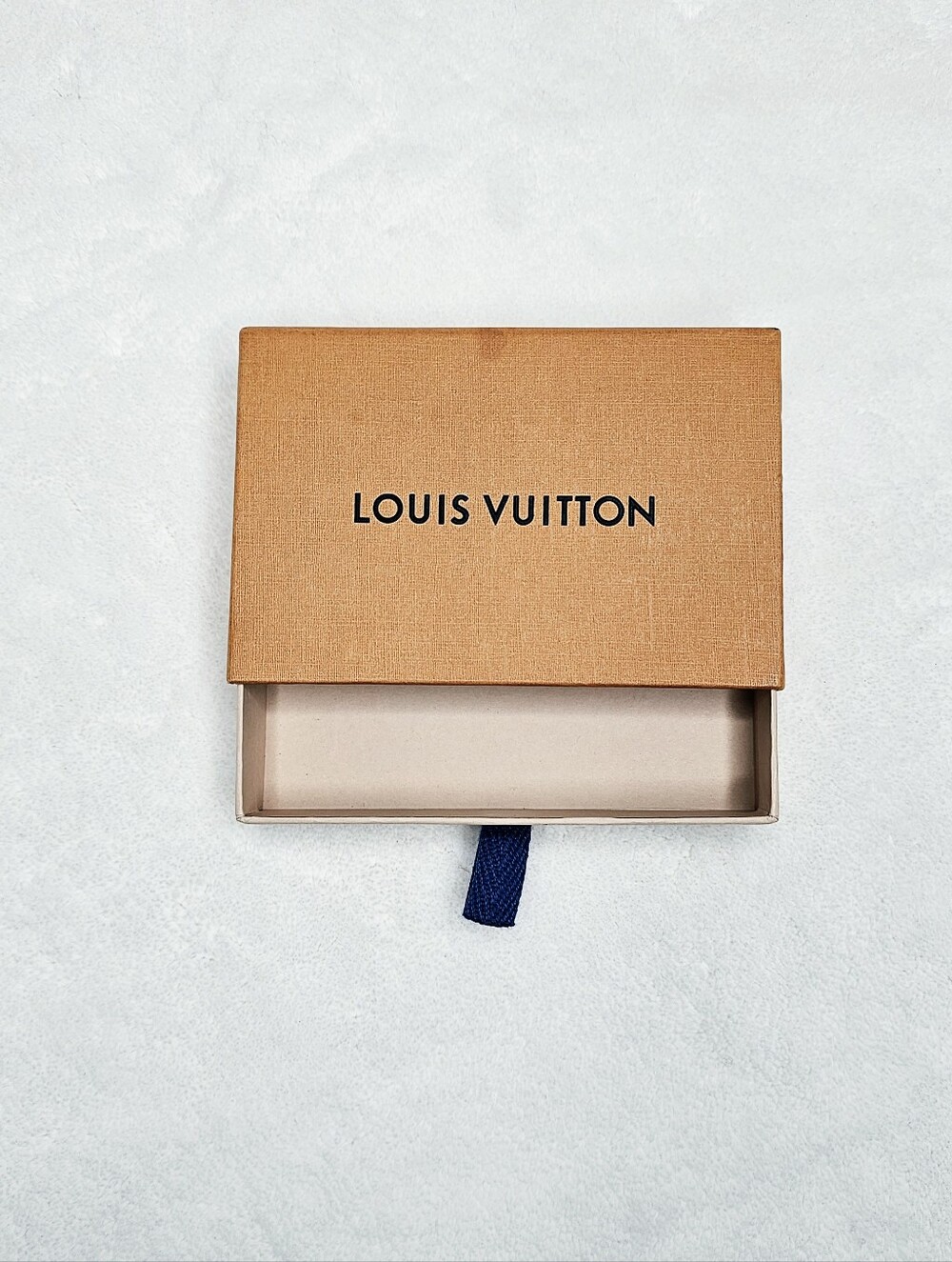 Louis Vuitton Orange Jewelry Gift Box with Blue Pull-Tab